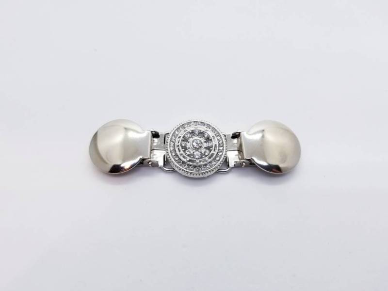 Kreis Strass Cinch Clip, Pullover Kleid Kleidung Handgemachter Schmuck, Cardigan Taille Clip von ClaspItBoutique