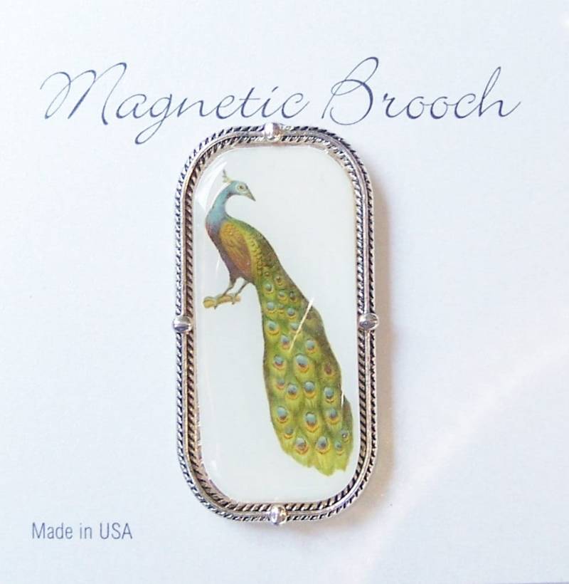 Magnet Brosche Clip Verschluss Pin Metall Multi Color Peacock Design Accessoire Schals Schal von Clasplady