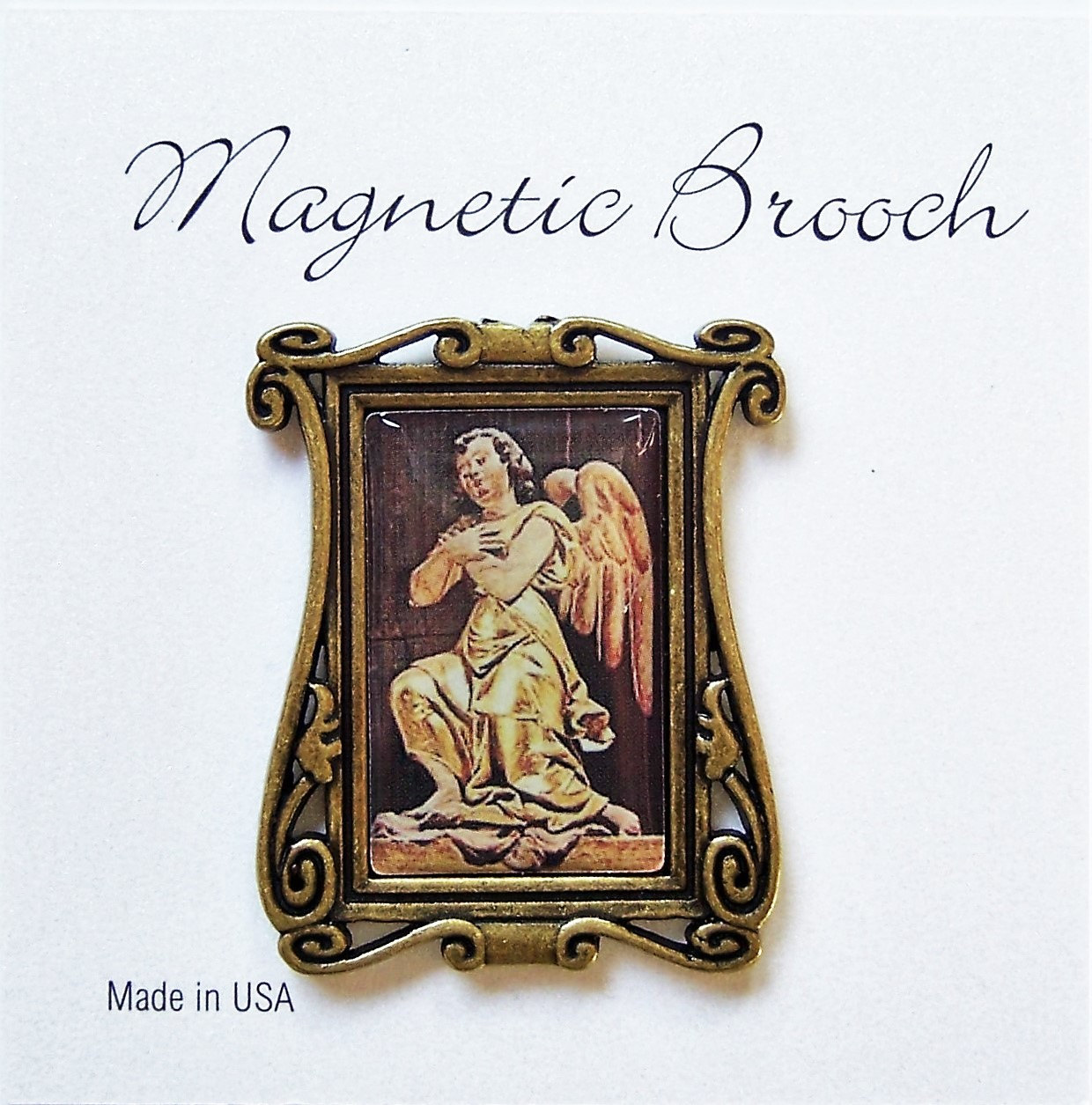 Magnet Brosche Clip Verschluss Pin Vintage Engel Design Metall Accessoire Schals Schal von Clasplady