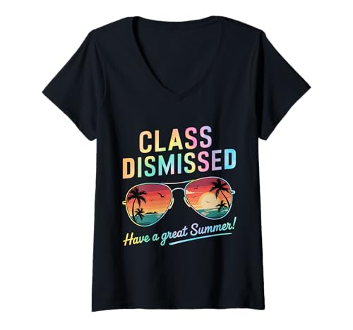 Damen Class Dismissed Have A Great Summer T-Shirt mit V-Ausschnitt Damen Class Dismissed Have A Great Summer T-Shirt mit V-Ausschnitt von Class Dismissed Have A Great Summer Shirt