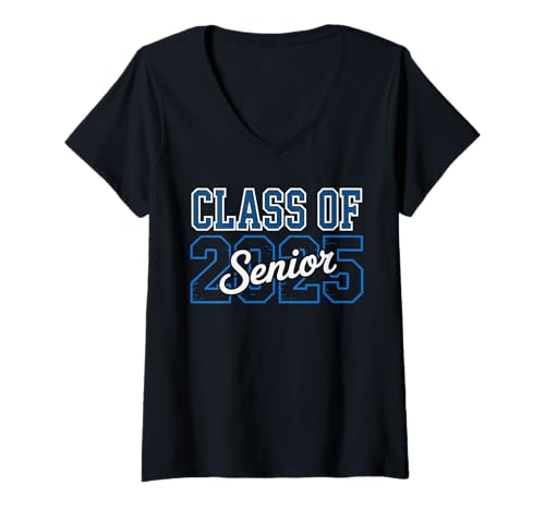 Damen Class of 2025 Senior Abschlussklasse Stolz Graduation T-Shirt mit V-Ausschnitt Damen Class of 2025 Senior Abschlussklasse Stolz Graduation T-Shirt mit V-Ausschnitt von Class Of 2025 Senior Collegiate Abschluss