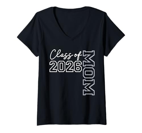 Damen Mama Senior 2026 Klasse von 2026 Senioren Abschluss 2026 Vater T-Shirt mit V-Ausschnitt Damen Mama Senior 2026 Klasse von 2026 Senioren Abschluss 2026 Vater T-Shirt mit V-Ausschnitt von Class Of 2026 Senior Mom 2026 Back To School