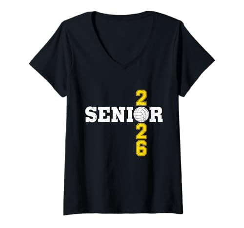 Damen Klasse 2026 Volleyball Graduation Class of 2026 Senior T-Shirt mit V-Ausschnitt Damen Klasse 2026 Volleyball Graduation Class of 2026 Senior T-Shirt mit V-Ausschnitt von Class Of 2026 Volleyball By AISHOPI
