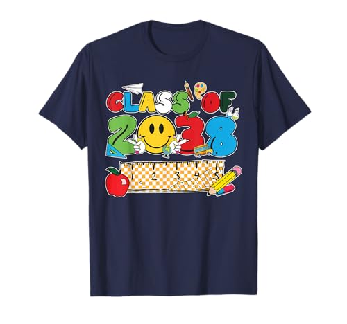 Klasse 2038 Schulanfang Schulabschluss Kinder Jungen Mädchen T-Shirt Klasse 2038 Schulanfang Schulabschluss Kinder Jungen Mädchen T-Shirt von Class Of 2038 First Day of Kindergarten