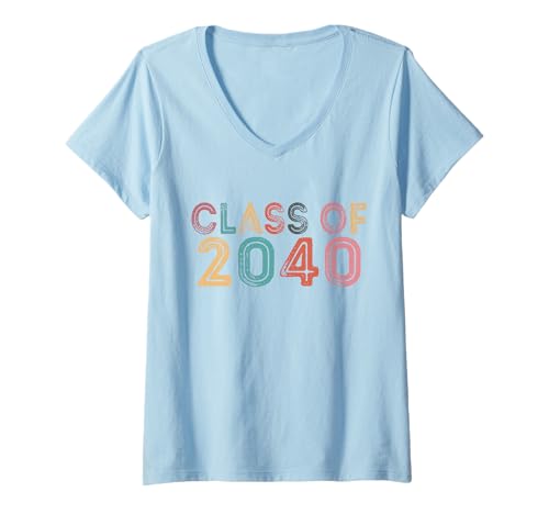 Damen Class of 2040 Wachse mit Mir Abschluss 2040 T-Shirt mit V-Ausschnitt von Class Of 2040 Graduation Gifts Vintage Apparel
