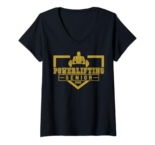 Damen Powerlifting Senior Night Powerlifting 2026 Abschluss 26 T-Shirt mit V-Ausschnitt Damen Powerlifting Senior Night Powerlifting 2026 Abschluss 26 T-Shirt mit V-Ausschnitt von Class of 2026 Graduation Shirts