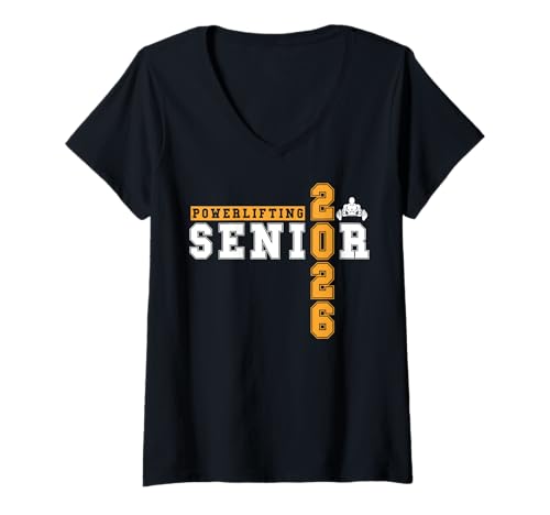 Damen Powerlifting Senior Night Powerlifting 2026 Graduierung 15 T-Shirt mit V-Ausschnitt Damen Powerlifting Senior Night Powerlifting 2026 Graduierung 15 T-Shirt mit V-Ausschnitt von Class of 2026 Graduation Shirts