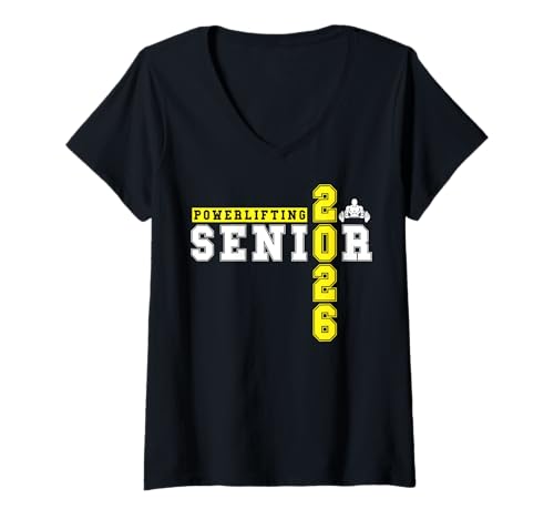 Damen Powerlifting Senior Night Powerlifting 2026 Graduierung 21 T-Shirt mit V-Ausschnitt Damen Powerlifting Senior Night Powerlifting 2026 Graduierung 21 T-Shirt mit V-Ausschnitt von Class of 2026 Graduation Shirts