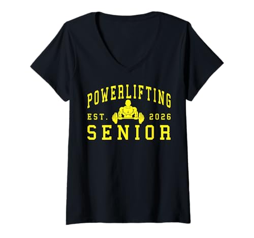 Damen Powerlifting Senior Night Powerlifting 2026 Graduierung 22 T-Shirt mit V-Ausschnitt Damen Powerlifting Senior Night Powerlifting 2026 Graduierung 22 T-Shirt mit V-Ausschnitt von Class of 2026 Graduation Shirts