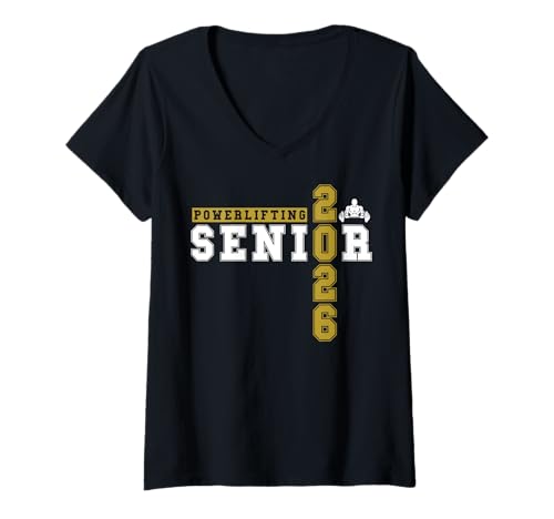 Damen Powerlifting Senior Night Powerlifting 2026 Graduierung 27 T-Shirt mit V-Ausschnitt Damen Powerlifting Senior Night Powerlifting 2026 Graduierung 27 T-Shirt mit V-Ausschnitt von Class of 2026 Graduation Shirts