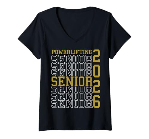 Damen Powerlifting Senior Night Powerlifting 2026 Graduierung 30 T-Shirt mit V-Ausschnitt Damen Powerlifting Senior Night Powerlifting 2026 Graduierung 30 T-Shirt mit V-Ausschnitt von Class of 2026 Graduation Shirts