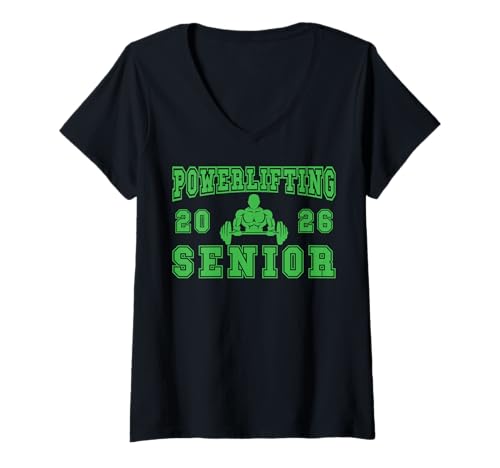 Damen Powerlifting Senior Night Powerlifting 2026 Graduierung 31 T-Shirt mit V-Ausschnitt Damen Powerlifting Senior Night Powerlifting 2026 Graduierung 31 T-Shirt mit V-Ausschnitt von Class of 2026 Graduation Shirts