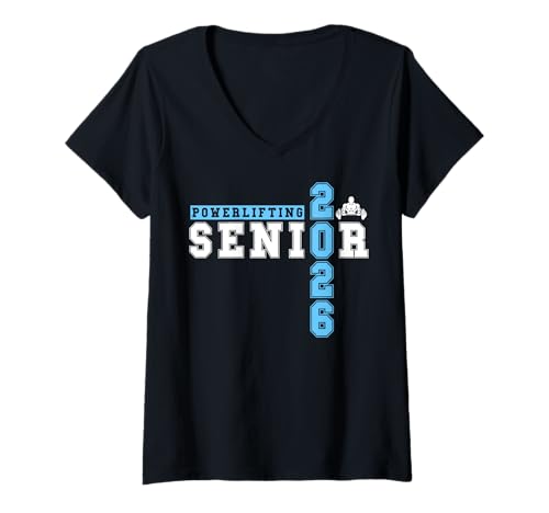 Damen Powerlifting Senior Night Powerlifting 2026 Graduierung 39 T-Shirt mit V-Ausschnitt Damen Powerlifting Senior Night Powerlifting 2026 Graduierung 39 T-Shirt mit V-Ausschnitt von Class of 2026 Graduation Shirts