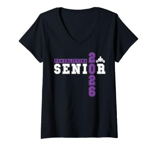 Damen Powerlifting Senior Night Powerlifting 2026 Graduierung 51 T-Shirt mit V-Ausschnitt Damen Powerlifting Senior Night Powerlifting 2026 Graduierung 51 T-Shirt mit V-Ausschnitt von Class of 2026 Graduation Shirts