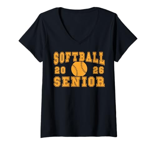 Damen Softball Seniorenabend Softball Senior 2026 Abschluss 13 T-Shirt mit V-Ausschnitt Damen Softball Seniorenabend Softball Senior 2026 Abschluss 13 T-Shirt mit V-Ausschnitt von Class of 2026 Graduation Shirts