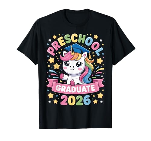 Vorschule Abschluss 2026 Mädchen Graduate Tochter Einhorn T-Shirt Vorschule Abschluss 2026 Mädchen Graduate Tochter Einhorn T-Shirt von Class of 2026 Graduation Tees NYC