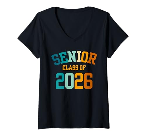 Damen Abschluss 2026 Klasse 2026 Schulabschluss Senior Graduate T-Shirt mit V-Ausschnitt Damen Abschluss 2026 Klasse 2026 Schulabschluss Senior Graduate T-Shirt mit V-Ausschnitt von Class of 2026 Graduation school