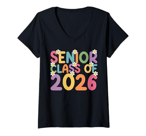 Damen Senior 2026 Klasse von 2026 Senioren Abschluss 2026 Senior 26 T-Shirt mit V-Ausschnitt Damen Senior 2026 Klasse von 2026 Senioren Abschluss 2026 Senior 26 T-Shirt mit V-Ausschnitt von Class of 2026 Senior 2026 Graduation 2026 Merch