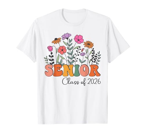 Klasse von 2026 Senior 2026 Abschluss 2026 Mädchen Frauen Floral T-Shirt Klasse von 2026 Senior 2026 Abschluss 2026 Mädchen Frauen Floral T-Shirt von Class of 2026 Senior 2026 Graduation 2026 Merch.