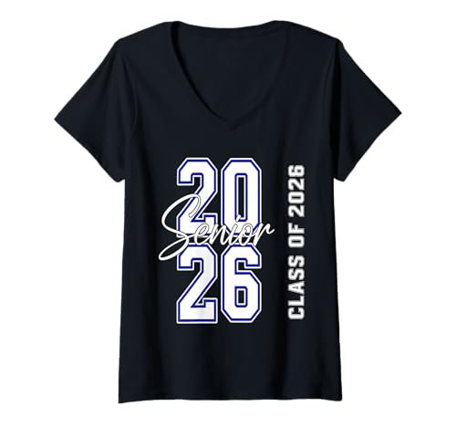 Damen Jahrgang 2026 Senior 2026 Abschluss 2026 Senior 26 Student T-Shirt mit V-Ausschnitt von Class of 2026 Senior 26 School Graduation Seniors