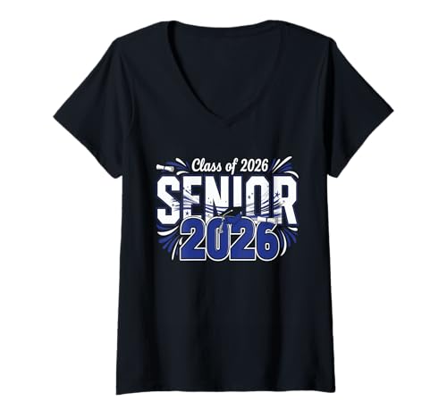 Damen Jahrgang 2026 Senior 2026 Abschluss 2026 Senior 26 Student T-Shirt mit V-Ausschnitt Damen Jahrgang 2026 Senior 2026 Abschluss 2026 Senior 26 Student T-Shirt mit V-Ausschnitt von Class of 2026 Senior 26 School Graduation Seniors