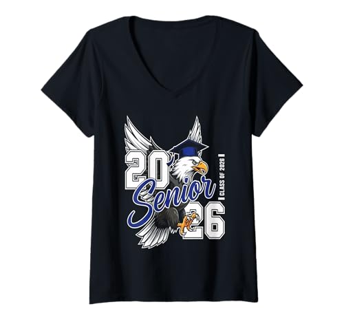 Damen Senior 2026 Jahrgang 2026 Abschluss 2026 Senior 26 Schule T-Shirt mit V-Ausschnitt Damen Senior 2026 Jahrgang 2026 Abschluss 2026 Senior 26 Schule T-Shirt mit V-Ausschnitt von Class of 2026 Senior 26 School Graduation Seniors