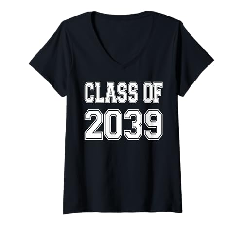 Damen Klasse von 2039 Grow with me T-Shirt mit V-Ausschnitt Damen Klasse von 2039 Grow with me T-Shirt mit V-Ausschnitt von Class of kindergarten to graduation grow with me