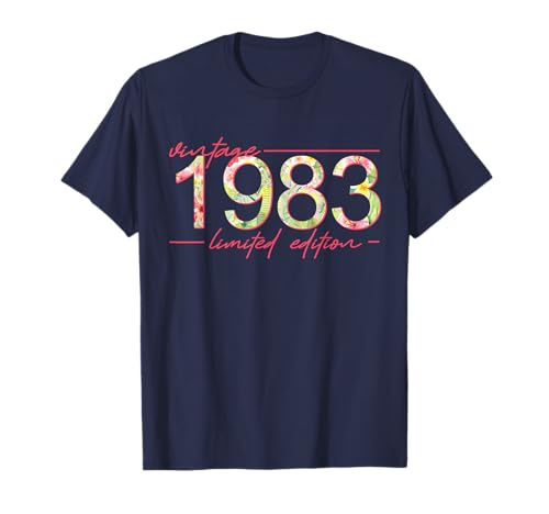 Vintage 1983 Limited Edition Tropische Blumen Damen Geburtstag T-Shirt Vintage 1983 Limited Edition Tropische Blumen Damen Geburtstag T-Shirt von Classic 1983 Limited Edition
