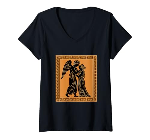 Damen Eros und Psyche Legende Götter Griechische Mythologie Geschichte Mythen T-Shirt mit V-Ausschnitt von Classic Ancient Greece Inspired Clothing