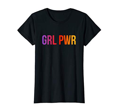 Damen GRL PWR - Girl Power - Lustiger Bunter Spruch - Spaß Text T-Shirt Damen GRL PWR - Girl Power - Lustiger Bunter Spruch - Spaß Text T-Shirt von Classic Cool Zeitgeist Urban Popkultur Design