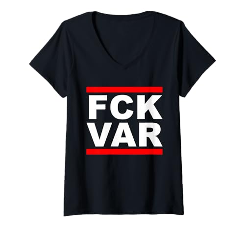 Damen FCK VAR Anti VAR Fußball Fußball gegen modernen Fußball T-Shirt mit V-Ausschnitt Damen FCK VAR Anti VAR Fußball Fußball gegen modernen Fußball T-Shirt mit V-Ausschnitt von Classic Football