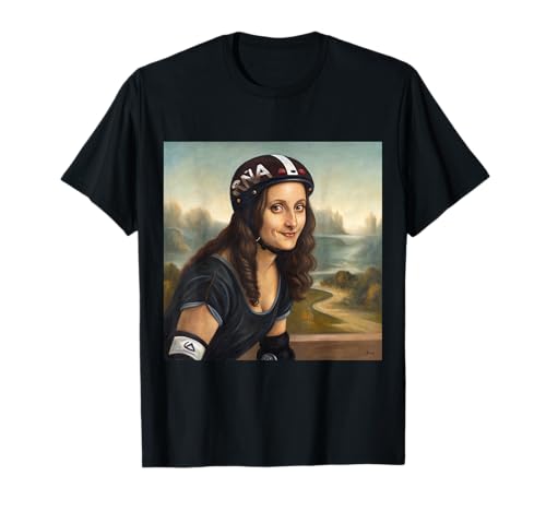 Mona Lisa Roller Derby Girl Feminist Sportlich Vintage Art T-Shirt Mona Lisa Roller Derby Girl Feminist Sportlich Vintage Art T-Shirt von Classic Fusion Apparel
