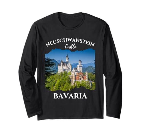 Schloss Neuschwanstein in Bayern Deutschland Souvenir Herren Jungen Langarmshirt Schloss Neuschwanstein in Bayern Deutschland Souvenir Herren Jungen Langarmshirt von Classic German Castles European Architecture Women