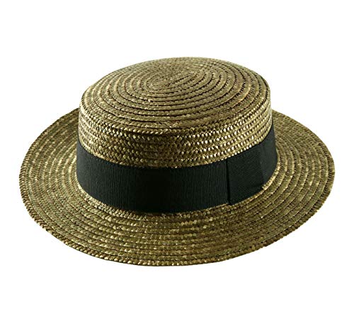 Classic Italy - Boater Kreissäge Strohhut Boater - Size 56 cm - Olive von Classic Italy