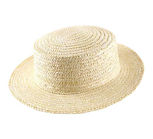 Classic Italy - Boater Kreissäge Strohhut Boater - Size 58 cm - Blanc von Classic Italy