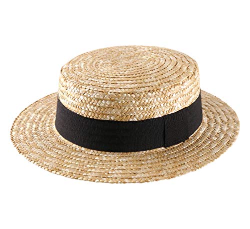 Classic Italy - Boater Kreissäge Strohhut Boater - Size 59 cm - Naturel von Classic Italy