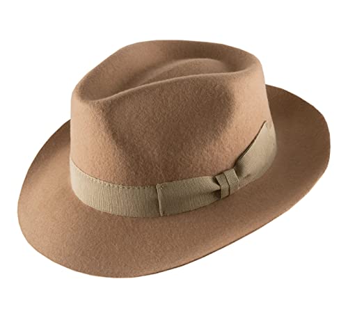 Classic Italy - Fedora Hut Biagio - Size 58 cm - Camel von Classic Italy