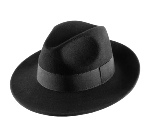 Classic Italy - Fedora Hut Essential Fedora - Size 59 cm - Noir von Classic Italy