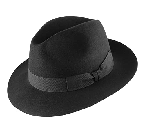 Classic Italy - Fedora Hut Heritage Bogart II - Size 57 cm - Noir von Classic Italy