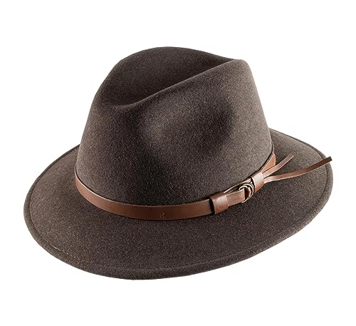 Classic Italy - Fedora Hut Packable wasserabweisend Classic Traveller - Size 56 cm - Marron-Chine von Classic Italy