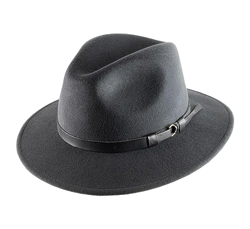 Classic Italy - Fedora Hut Packable wasserabweisend Classic Traveller - Size 58 cm - Anthracite von Classic Italy