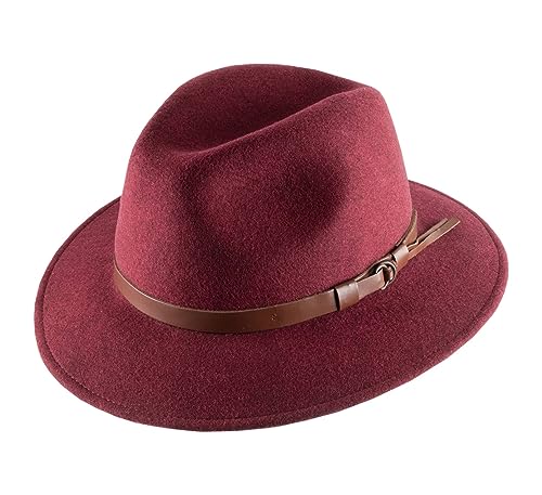 Classic Italy - Fedora Hut Packable wasserabweisend Classic Traveller - Size 58 cm - Bordeaux von Classic Italy