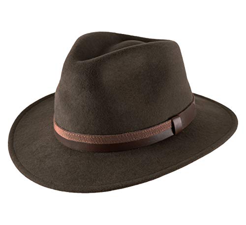 Classic Italy - Fedora Hut Packable wasserabweisend Herren Classic Traveller III - Size 60 cm - Marron von Classic Italy