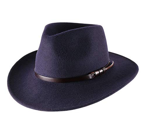 Classic Italy - Fedora Hut Packable wasserabweisend ausladende Krempe Classic Wide Fedora - Size 59 cm - bleu-Marine Classic Italy - Fedora Hut Packable wasserabweisend ausladende Krempe Classic Wide Fedora - Size 59 cm - bleu-Marine von Classic Italy