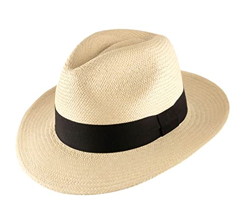 Classic Italy - Fedora Hut ausladende Krempe Havana Fedora - Size 54 cm - Naturel von Classic Italy