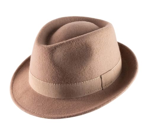 Classic Italy - Trilby Hut Packable wasserabweisend Classic Trilby Crushable - Size 55 cm - Camel von Classic Italy