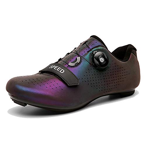 Classic Pink Herren Damen Fahrradschuhe Road Radsportschuhe Rennrad Atmungsaktive Mountainbike Schuhe (Schillerndes Schwarz, Numeric_40) von Classic Pink