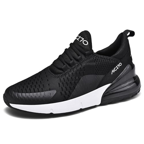 Classic Pink Herren Damen Straßenlaufschuhe Trainer Stoßdämpfende Turnschuhe Sportschuhe Luft Leichte Walking Gym Jogging Fitness Athletic (Schwarz, Numeric_43) von Classic Pink