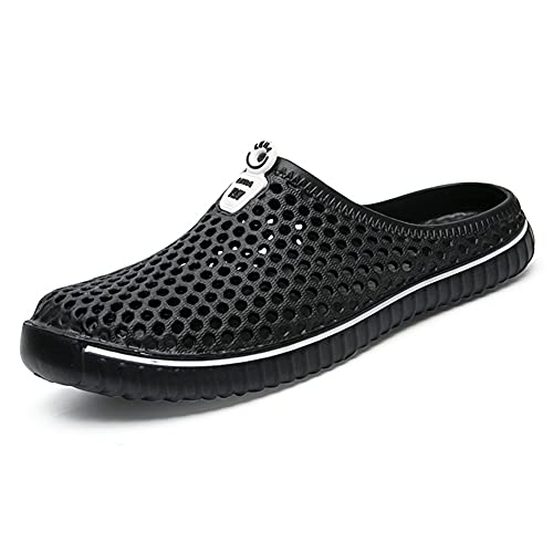 Clogs Pantoletten Damen Herren Atmungsaktiv Mesh Hausschuhe Sommer Latschen Gartenschuhe Badeschuhe Strandschuhe Strand Aqua Sandalen Slippers Schwarz 40 EU von Classic Pink