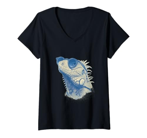 Damen Retro Leguan Vintage Look Grafik T-Shirt mit V-Ausschnitt Damen Retro Leguan Vintage Look Grafik T-Shirt mit V-Ausschnitt von Classic Retro Vibes Apparel Co. - Timeless Style C